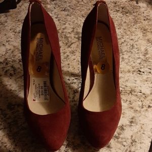 Size 8 Michael Kors maroon heels.